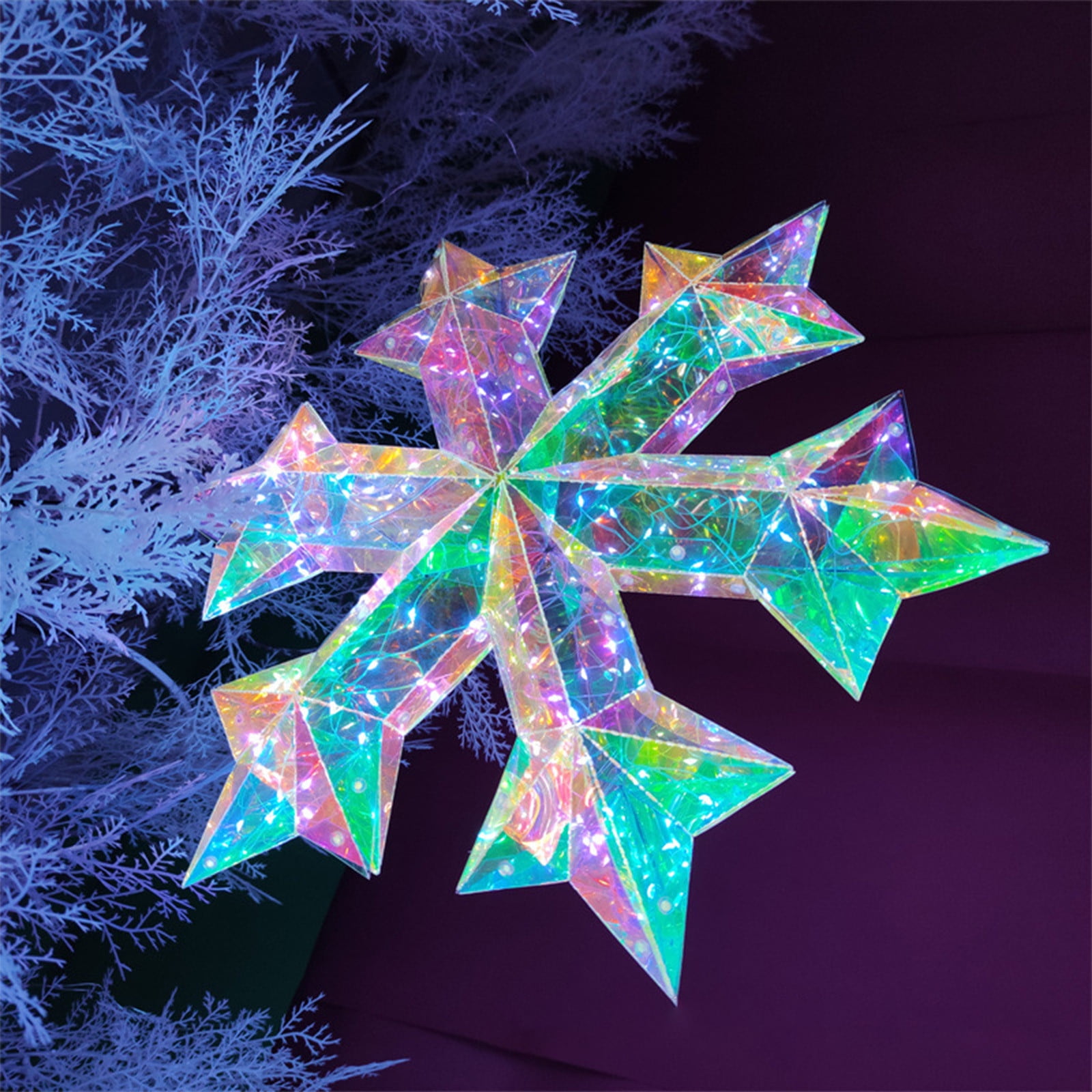 Lampe néon LED en forme de flocon de neige de 177,8 cm pour décoration de fête, bar, décoration de Noël