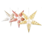 Decorated Paper Star Lantern, Set of Three