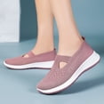 thumbnail image 3 of Domzle Women's Orthopedic Walking Shoes,Woven Breathable Womens Sneakers,Lightweight Non-Slip Arch Support Slip on Shoes Black, 3 of 7