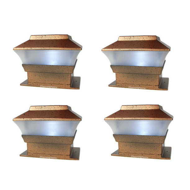 Outdoor Solar Powered Deck Fence Post, Round Fence Post Cap Lights Solar
