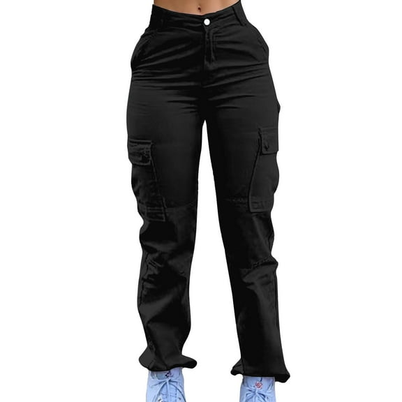 Krdevn Womens Pants - Women's High Waisted Casual Pants Cargo Work Pants with Multiple Pockets Lifting Comfortable Stretchy Trousers for Daily Wear,Pants for Women,Size:XXL