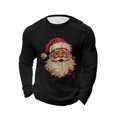 thumbnail image 2 of Christmas Shirts for Men Long Sleeve Casual Crewneck Santa Claus Graphic Waffle Shirt Holiday Party Shirts, 2 of 4