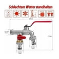 thumbnail image 3 of Robinet de Jardin à Double Sortie, Prises Séparées en Laiton de Haute Qualité pour une Utilisation Simultanée, Durabilité et Résistance aux Températures Extrêmes pour Applications Industrielles de Jardin à Domicile, 3 of 5