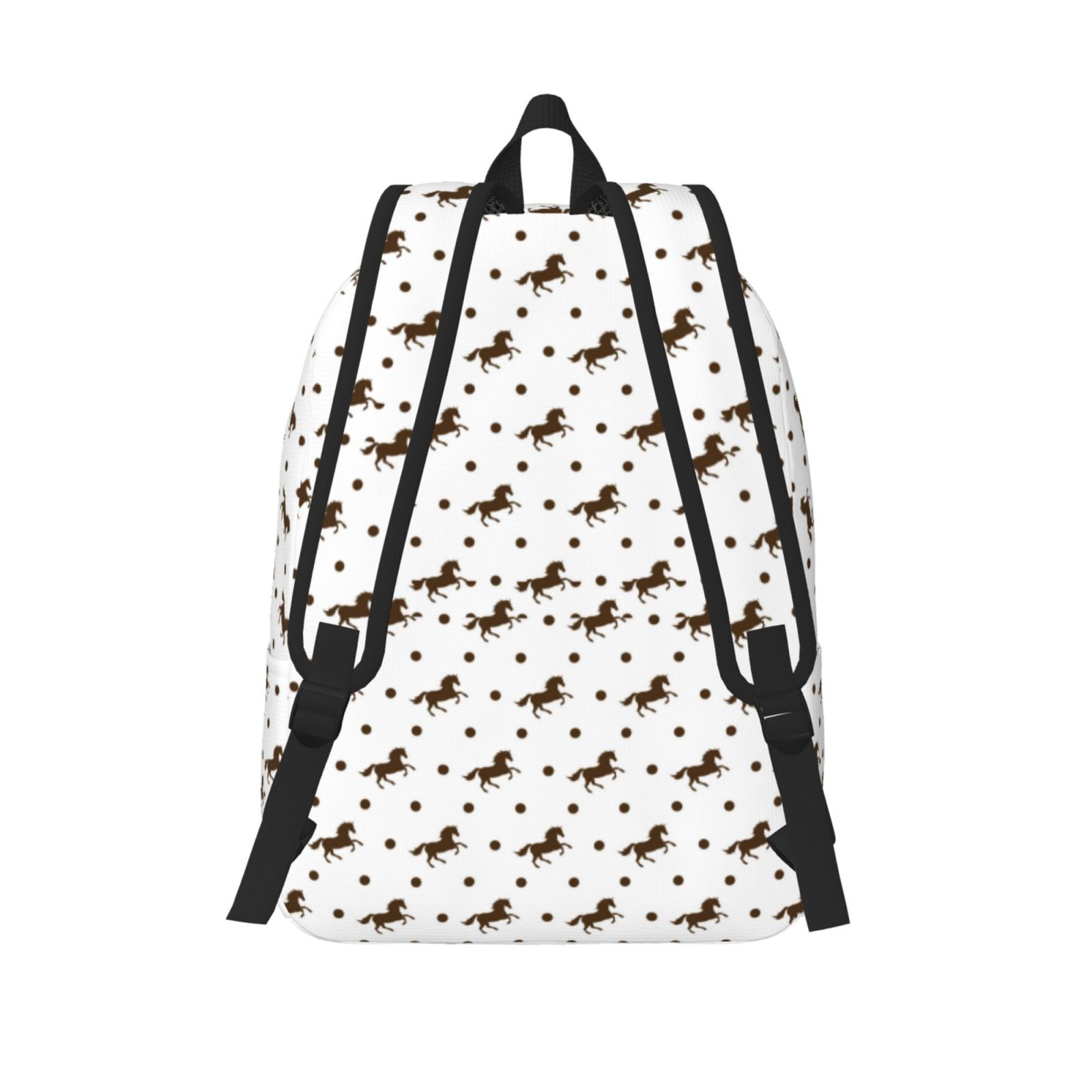 Travel Laptop Backpack - Modern Minimalist Horse And Dots Lightweight Canvas Backpack, Wear Resistant Computer Backpack Bag Fit {sizeName} Laptop for Men Women with Adjustable Padded Shoulder Straps