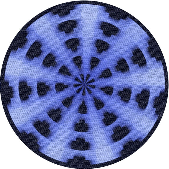 Ahgly Company Indoor Round Patterned Sky Blue Dress Blue Area Rugs, 3' Round