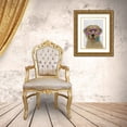 thumbnail image 3 of Fab Funky 15x18 Gold Ornate Wood Framed with Double Matting Museum Art Print Titled - Golden Retriever and Flower Glasses, 3 of 4