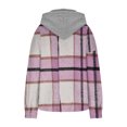 thumbnail image 5 of Patlollav Womens Cardigans,Ladies Fall Winter Long Sleeve Coat Plaid Print Tweed Lapel Hooded Jacket, 5 of 6
