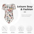 thumbnail image 6 of Naloa Rose Flowers Women's Short-Sleeved Onesie, One-Piece Swimsuit for Parties, dates, clubs - X-Large, 6 of 9