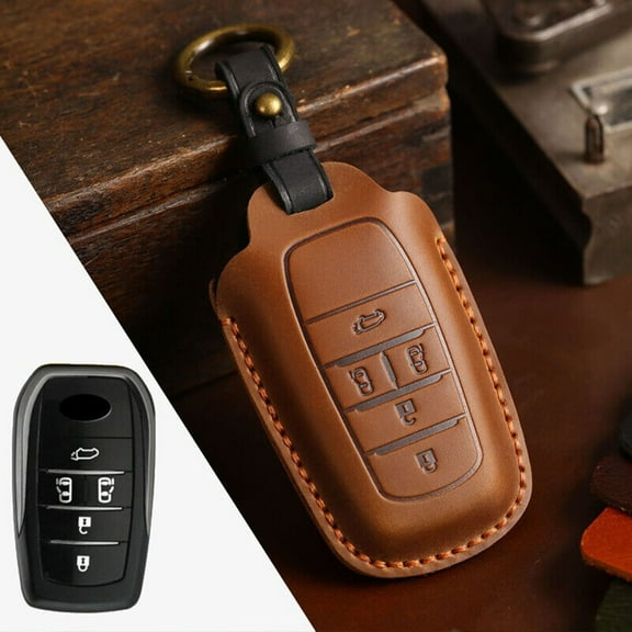 Rooha For Toyota For Rav4 Prime Leather Car Remote Key Skin Case Cover Shell Holder