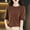 Coffee, variant on Womens Short Sleeve Sweaters Tops Crew Neck Cotton Pullover Shirt Lightweight Soft Casua Loose Knit Blouse