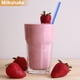 thumbnail image 4 of Pajitas de vidrio reutilizables, pajitas de vidrio rectas, paquete de 10 con 2 cepillos de limpieza, para bebidas, batidos, té con leche, jugos, 4 of 6