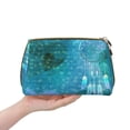 thumbnail image 4 of Large Clutch Leather Makeup Bag, Vintage Blue Dream Catcher Travel Toiletries Bag, Ladies Cosmetic Storage Bag, 4 of 8