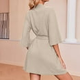 thumbnail image 4 of Fouhkni Robes for Women Bathrobe Soft Lightweight Knee Length Loungewear Comfy Sleepwear Robes with Belt, 4 of 9
