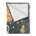 thumbnail image 2 of Outer Space Soft Flannel Fleece Throw Blanket, Doodle Style Astronaut Alien Planets and Spaceships with a Words, Cozy Plush for Indoor and Outdoor Use, 70" x 90", Multicolor, by Ambesonne, 2 of 5