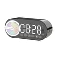 thumbnail image 1 of Altavoz Bluetooth Inalámbrico G30 con Reloj de Espejo, USB, LED, FM, Colorido, Luz, Graves Potentes, Portátil, Color Negro., 1 of 5