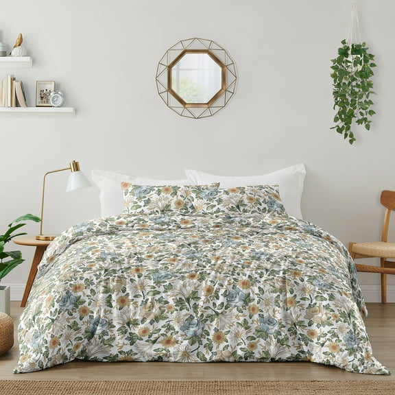 Vintage Floral Blue and Yellow Full/Queen Comforter Set by Sweet Jojo Designs