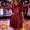 Red, variant on Women's Plus Size Short Sleeve Dresses with Pockets Round Neck Gathered Waist Puff Sleeve Casual Dress