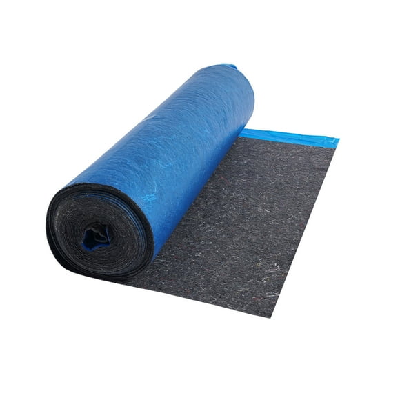KFFKFF Floor Underlayment 200 sq. ft/Roll, 3 mm Thick Laminate Flooring Padding with Attached Vapor Barrier, Heavy Duty Fiber + PE Film
