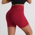 thumbnail image 2 of KPOPLK Women's Biker Shorts 2.5" No Front Seam High Waist Hidden Scrunch Workout Gym Yoga Running Shorts,Wine,Size L, 2 of 5