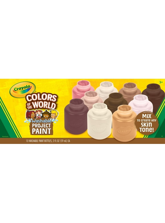 Crayola Colors of the World Washable Paint, 10 Count, School Supplies, Gift for Kids