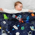 thumbnail image 5 of Space Astronaut Throw Blanket Soft Plush Flannel Blanket for Baby Girls Boys Space Themed Bedroom Decor Blankets for Couch, Sofa 40"x50", 5 of 8