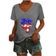 thumbnail image 1 of Camisetas de Cuello Redondo Impreso Gradiente de las Mujeres, Manga Corta Casual Top para el Uso Diario, 1 of 7