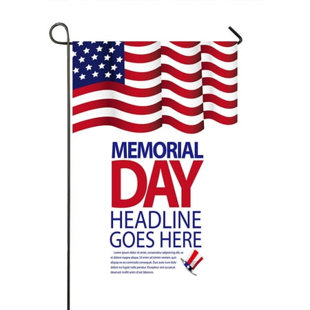ABPHQTO Memorial Day Flag Design Home Outdoor Garden Flag House Banner Size 28x40 Inch