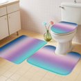thumbnail image 2 of Blue Purple Teal Ombre Cream Bath Mat 3 Piece Bathroom Rug Set, Modern Abstract Art Aesthetics Non Slip Bath Rug Contour Mat and Toilet Lid Cover, Absorbent Shower Mats Soft Bath Rugs and Mats Sets, 2 of 8