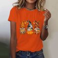 thumbnail image 2 of Women's Casual Pumpkin Print T Shirt Short Sleeve Crewneck Loose Fit Tee for Everyday, 2 of 6