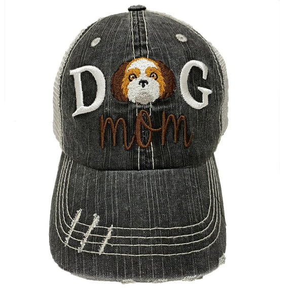 Dog Mom Shih Tzu Women's Baseball Hat, Grey