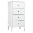 thumbnail image 3 of Homfa 4 Drawer White Dresser for Bedroom, Wood Bedroom Dresser Chest of Drawer with Tall Legs, 3 of 8
