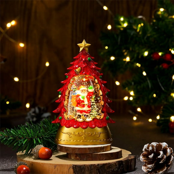 Christmas Snow Globe Lantern Water Glittering Christmas Tree Snowman Choir Lighted Lantern for Festival Decoration Gifts