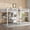 Beige, variant on HanuQ Twin over Twin Metal Loft Bed with Double Desk and Wardrobe, Shelves with Electrical Outlet, Space-Saving Noise Reduction Design, Black