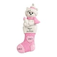 thumbnail image 4 of Personalized Animal Ornaments 2024 - Baby Girl Polar Bear in Xmas Stocking 1st Christmas Ornament, 4 of 10