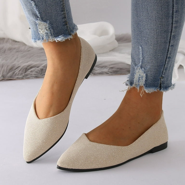 PMUYBHF Size 12 Womens Sandals Women Shoes Fashion Flat Casual Shoes Comfortable Soft Sole One Foot Wear One Word Casual Shoes