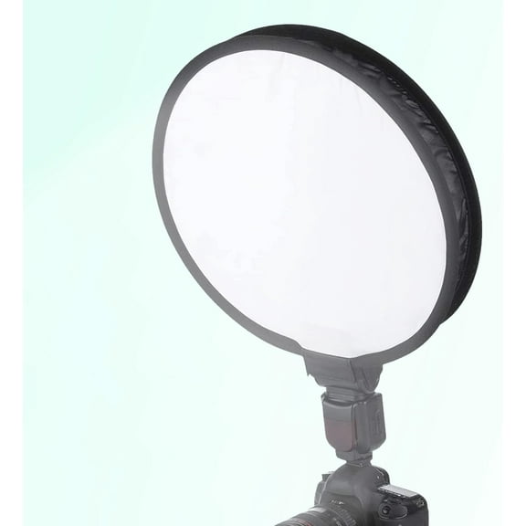 DAUERHAFT Portable Round Softbox Flash Diffuser, 40CM Foldable Round Shape Softbox Diffuser Flash Diffuser for Speedlight with a Storage Bag for Camera Flash Light Phototgraphy Accessories