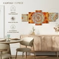 thumbnail image 4 of Elephant Stock Sun Like Mandala Symbols Wall Art - Horizontal Multi Panel Canvas - Living Room Wall Decor - Decor Elements Multi Panel - Orange And Blue Decor - 36" x 15", 4 of 4