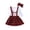 Red, variant on Odeerbi Christmas Dresses for Girls Autumn Children's Clothing Set 2025 Long Sleeve Tops Suspenders Skirt with Headband Red