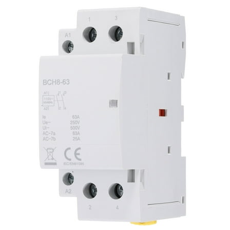 Uxcell AC Contactor 63A 2 Pole 2NO 110V Load and Lighting Circuit Control DIN Rail Mount
