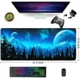 thumbnail image 2 of Gaming Mouse Pad, Mouse Pad Large, Keyboard and Mouse Pad, 31.5" x 11.8" XL Mouse Pad, Non-Slip Office Computer Keyboard Mousepad, Desk Pad Large - Moon Mountain Forest, 2 of 6