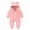 Pink, variant on Baby Toddler Girls Boys Hooded Plush Fleec𝖾 Bodysuit 𝖱omper Fuzzy Zipper Long Sleeve Bodysuit Jumpsuit Cozy Warm Winter Sleep𝗐ear Loungewear Playsuit
