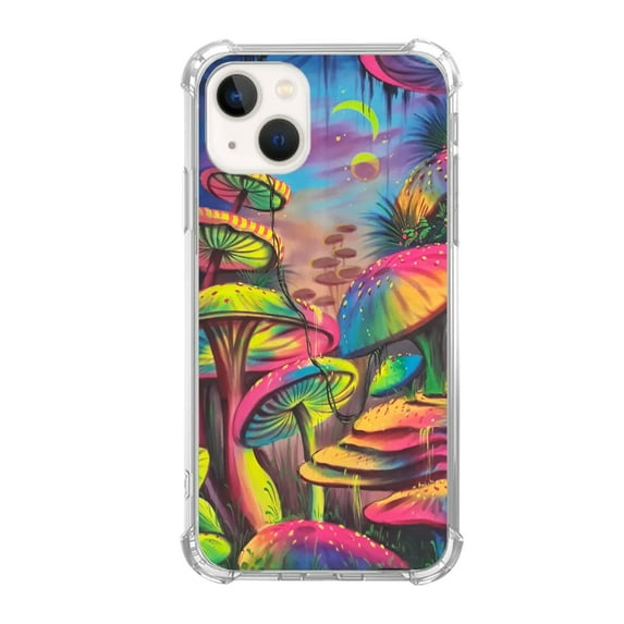 Mushrooms Case Compatible with iPhone 14 Plus,Unique Art Design TPU Bumper Cover Case