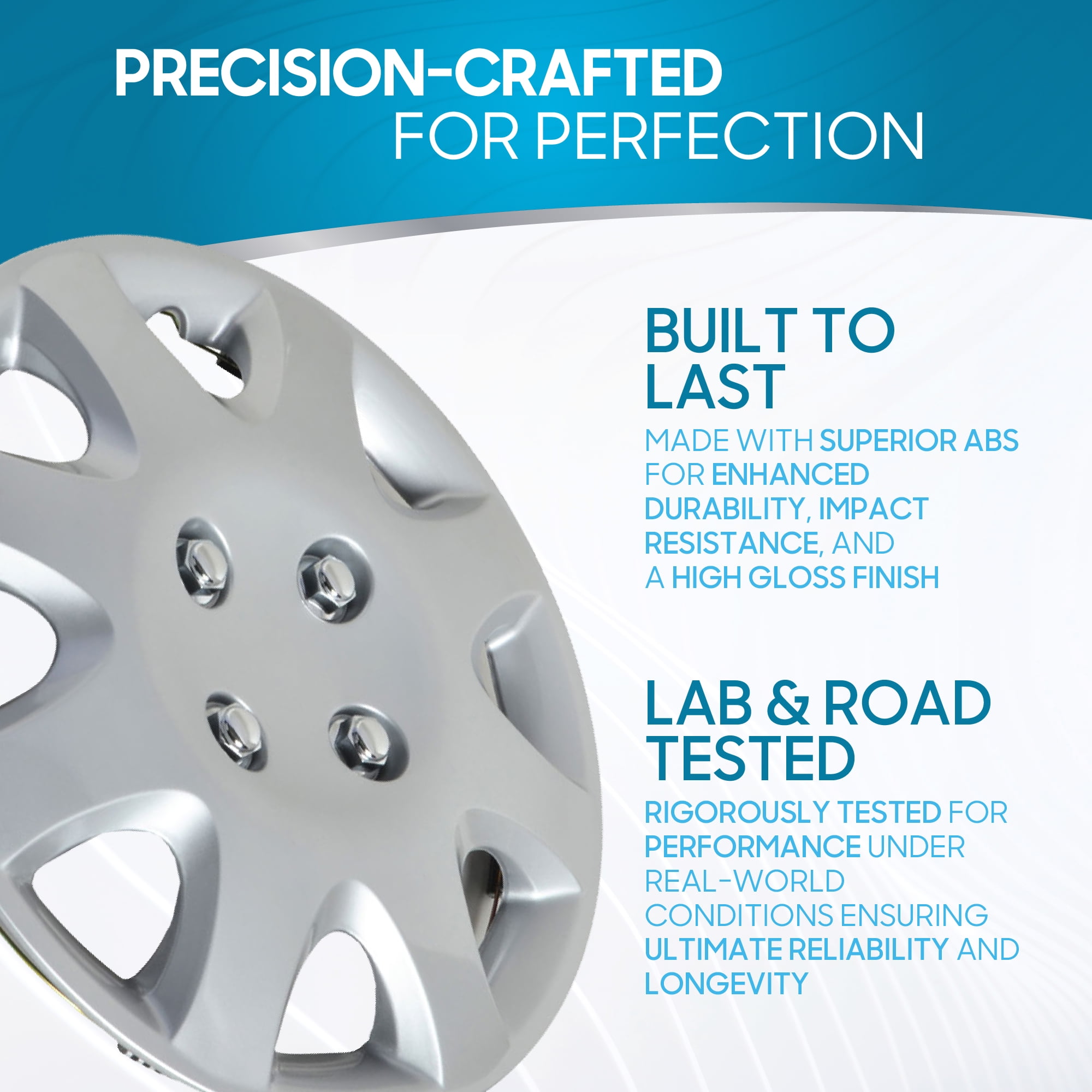 (4-Pack) BDK Premium Hubcaps 14" Wheel Rim Cover Hub Caps OEM Style Replacement Snap On Car Truck SUV - 14 Inch Set