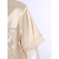 thumbnail image 3 of Raenseen Mens Silk Pajama Top Satin Home Sleepwear Short Sleeve Button Down Shirt Sleep Blouse Light Apricot L, 3 of 9