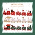 thumbnail image 3 of Green Green Wooden Christmas Little Train Toy For Children Holiday Decoration Pull Along Train Set, 3 of 5