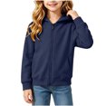 thumbnail image 6 of Ashirexll Girls Hoodies Solid Hooded Long Sleeve Sweatshirt for Big Girls Fall Casual Layer 1-11 Years, 6 of 7
