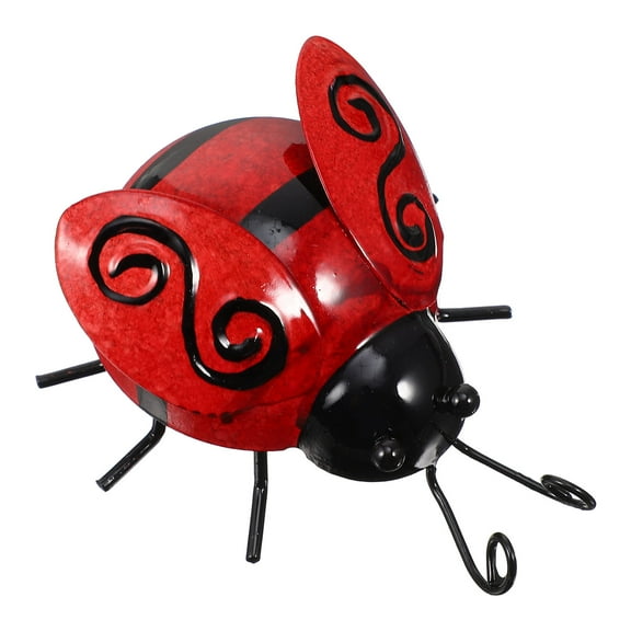 Niceauty 1Pcs Ladybug Room Decor Iron Red Home Decoration Simulated Animal