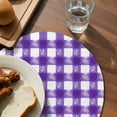 thumbnail image 4 of Round Placemats Buffalo Check Watercolor 15 inch Set of 2 Table Mats for Dining Table Purple White Plaid FarmHouse Heat Resistant Non-Slip Kitchen & Home Decorative Place Mat Set, 4 of 8