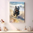 thumbnail image 4 of Funny Dog on Beach Canvas Wall Art, Skye Terrier Dog Picture Ocean Artwork for Bathroom Bedroom Living Room, Art Decor 8x12 Inches, 4 of 6