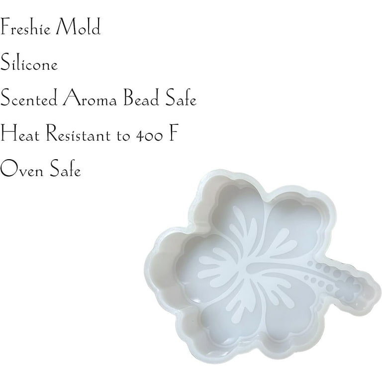 Hibiscus Flower Silicone Mold For Car Freshies – 3.75x4.5x1.2", Oven Safe Up To 450°F, Tropical Craft Mold